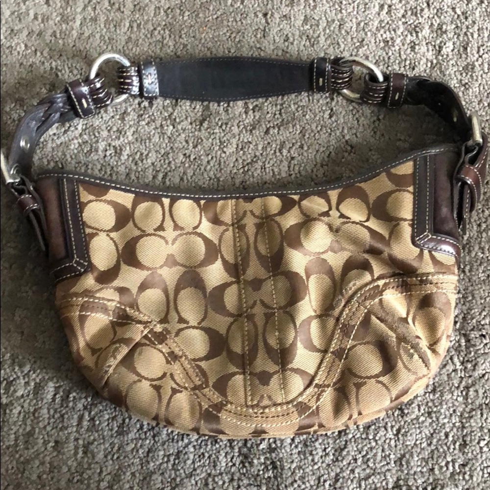 Brown and tan coach bag